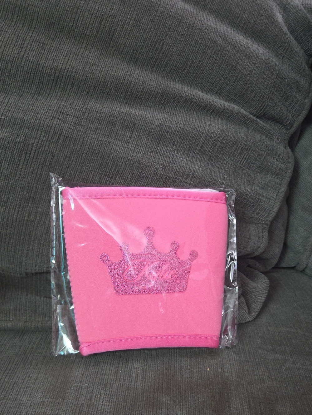 Dunkin Pink Glitter Crown Cup Sleeve